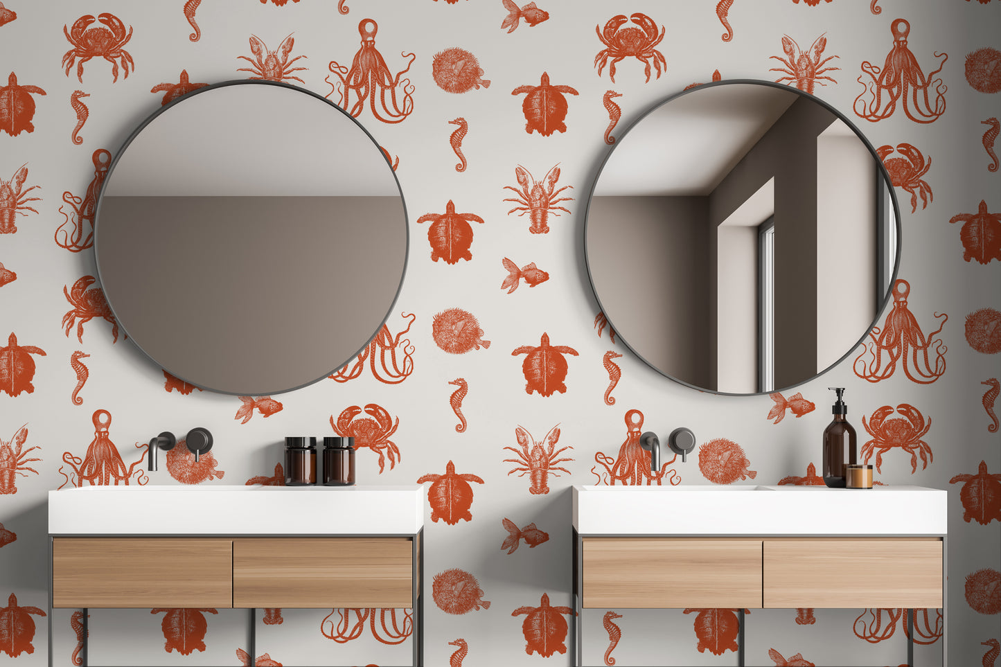 SEA LIFE WALLPAPER LARGE SCALE TOMATO