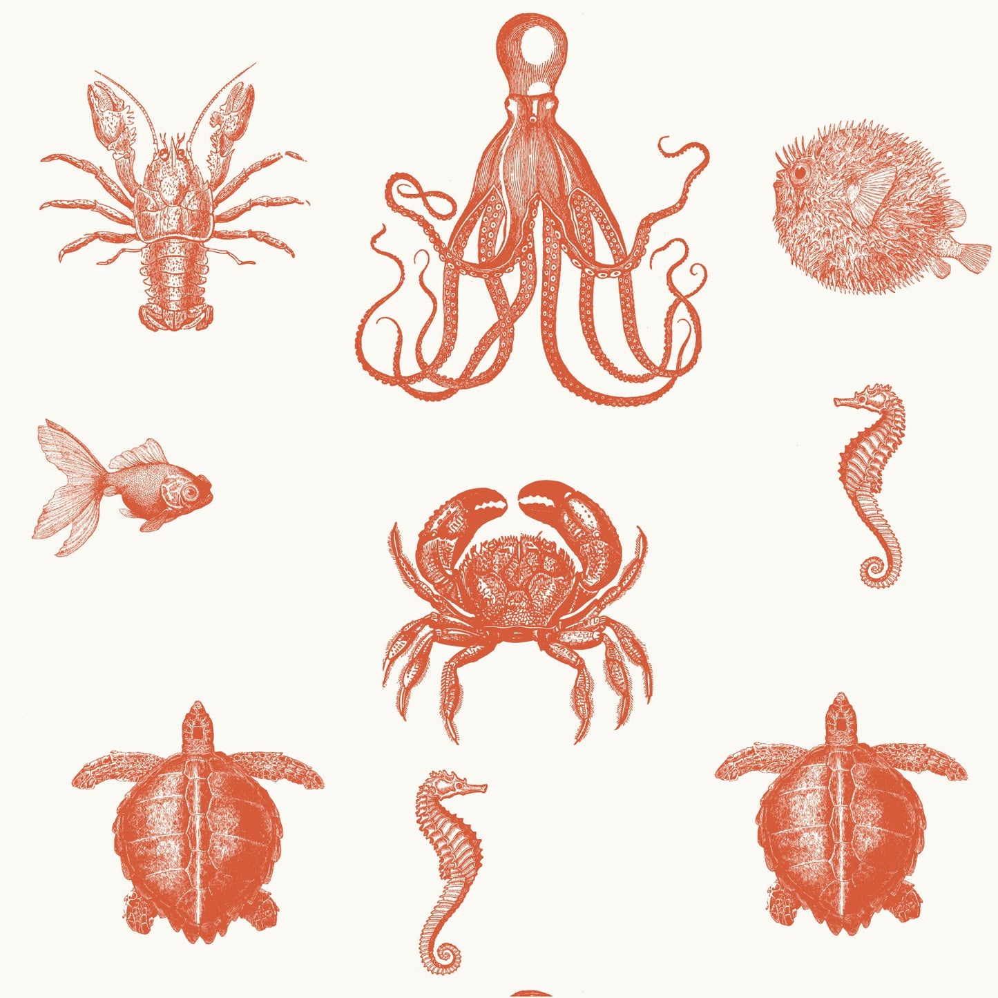 SEA LIFE WALLPAPER LARGE SCALE TOMATO SAMPLE