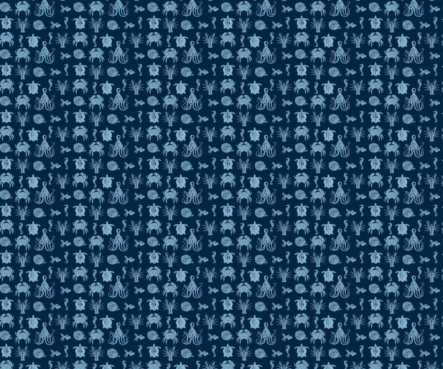 SEA LIFE WALLPAPER SMALL SCALE INDIGO