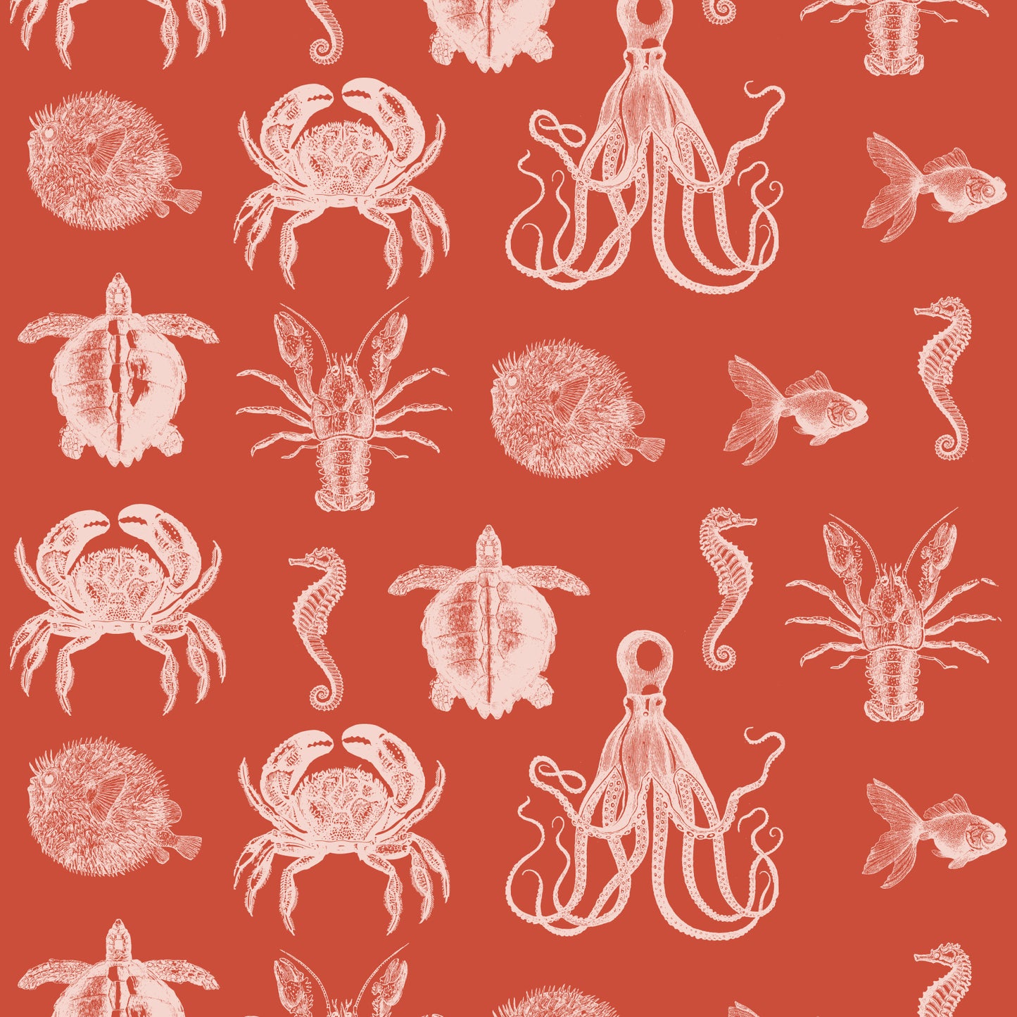 SEA LIFE WALLPAPER SMALL SCALE TOMATO