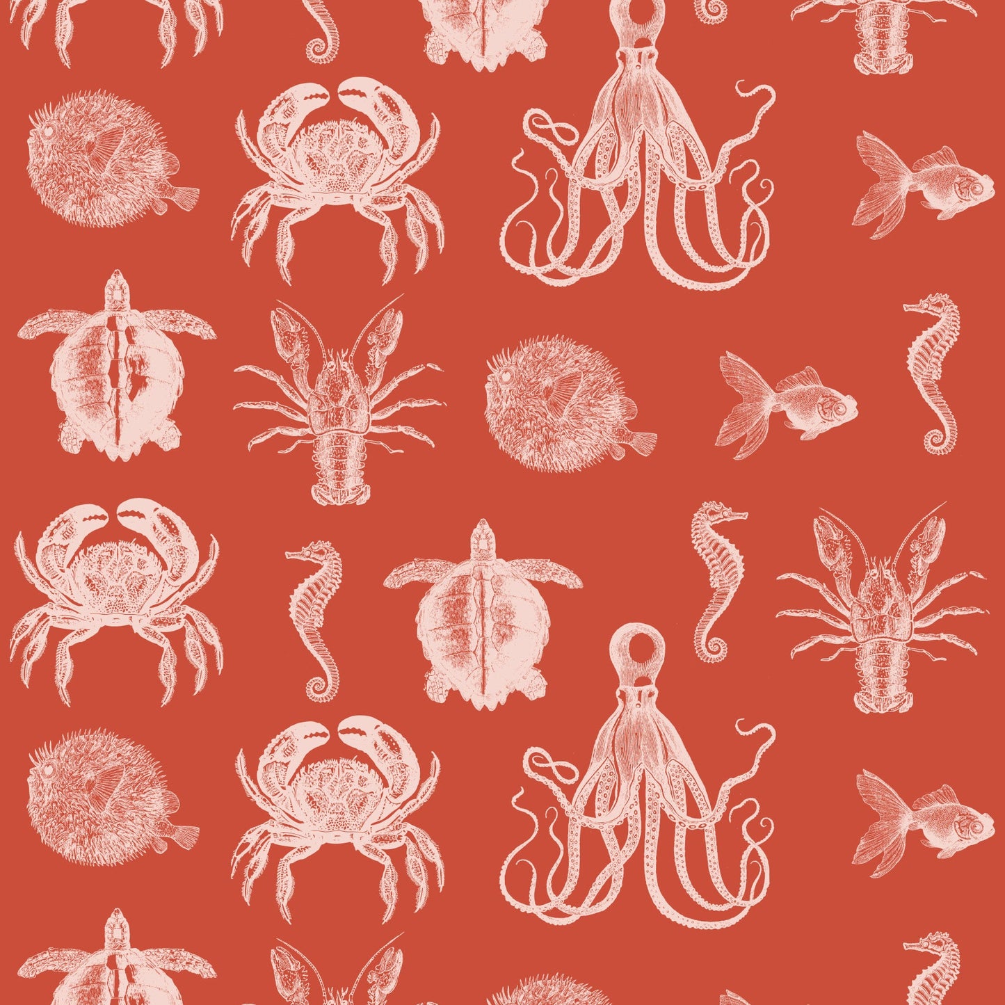 SEA LIFE WALLPAPER SMALL SCALE TOMATO SAMPLE