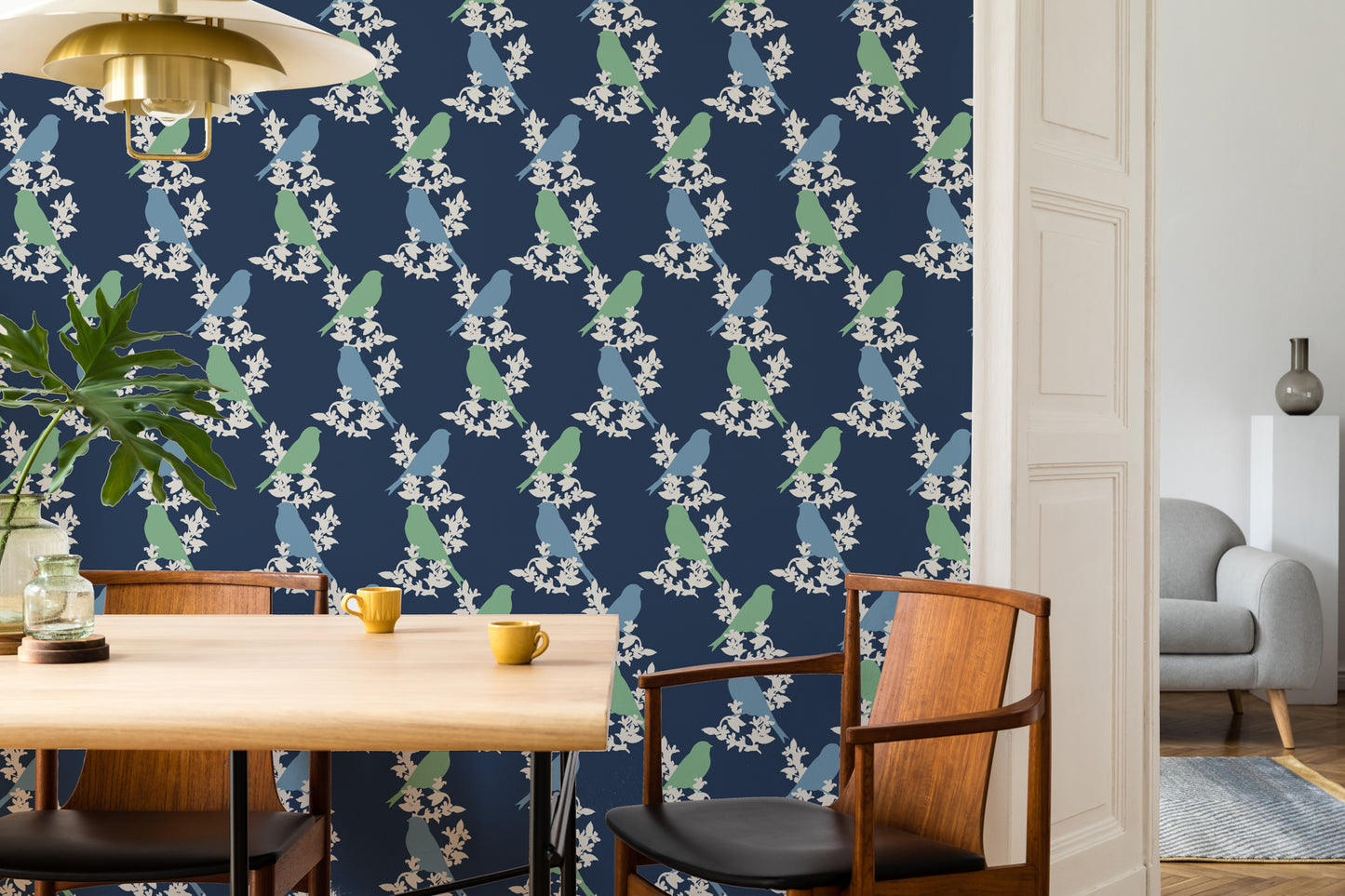 GOLDFINCH WALLPAPER INDIGO