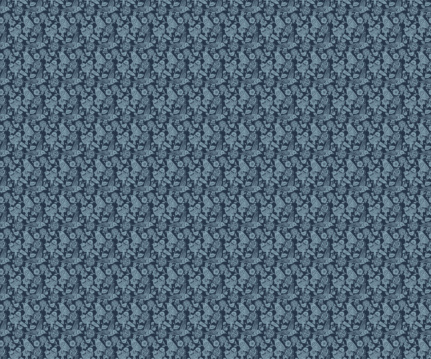 AVIARY WALLPAPER SMALL INDIGO