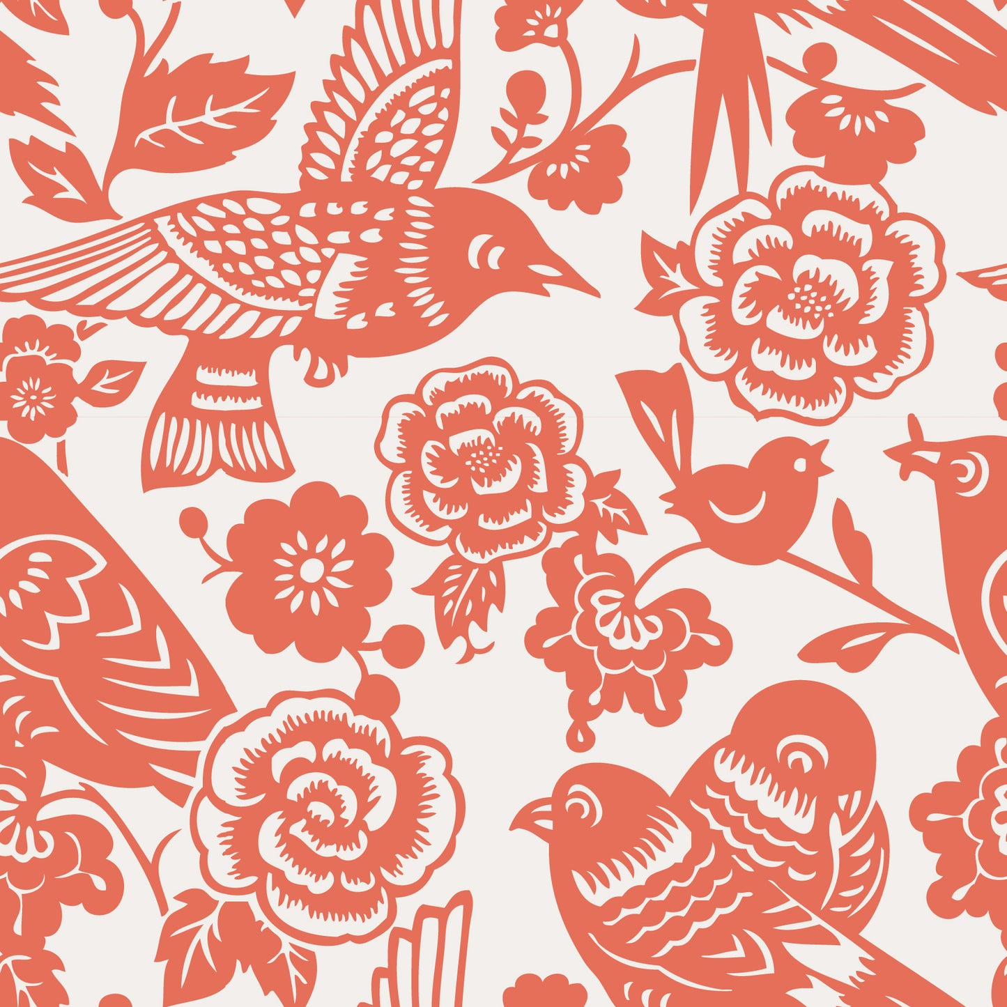 AVIARY WALLPAPER LARGE PERSIMMON